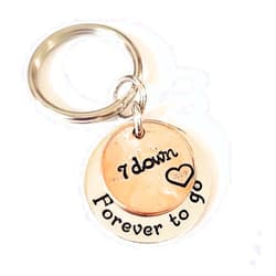 Tucker's Trinkets And Treasures 7 Down and Forever To Go, 7th Anniversary Year Penny Key Chain, 7th Wedding Anniversary, Personalized Options