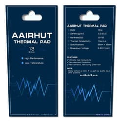 Aairhut Thermal Pad 13W/mK [0.5~3mm], 85 x 45 x 2mm Silicone Cooling Pad Non Conductive Heat Resistance Extreme Odyssey Cover with Dual Self-Adhesive Films for PC Laptop PS4/PS5/CPU/GPU/Computer