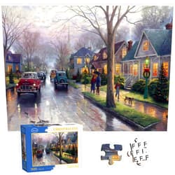 NorthKe 500 Piece Puzzles for Adults of Chrismas Eve, Jigsaw Puzzles 500 Pieces Puzzle Game Letters on Back for Family Challenging Brain Exercise for Game Nights - Finished Puzzle Size 20