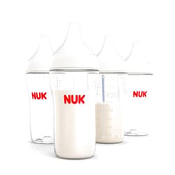 NUK Perfect Match Medium Flow 2-in-1 Natural and Anti-Colic Bottle, 8oz., 4 Pack, BPA Free