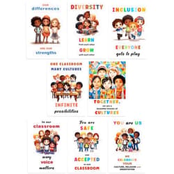 bqw Diversity Posters for Classroom - 8 Multicultural Posters for Classroom, 11x17in Diversity Equity and Inclusion Posters, Multicultural Decorations, Diversity Poster, Diversity Decorations