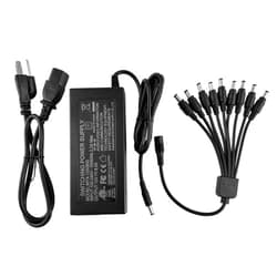 TIGERSECU 12V 8A Power Adapter for Security Cameras and DVRs, with 9-Way Splitter, 100V-240V, 2.1x5.5mm Power Supply, Compatible with Lorex, Night Owl, Swann, ZOSI, Reolink, Annke IP and BNC Cameras