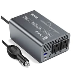BESTEK 400W Pure Sine Wave Power Inverter - DC 12V to 110V AC Converter, Fast Car Charger Adapter with 30W USB-C/18W Quick Charge/Dual 110V AC Outlet, Car Plug Adapter Outlet for Laptop