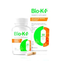 Bio-K Plus Bio K+ Advanced Bowel Support – Vegan Probiotic Supplement for Digestion Support, Relieves Occasional Discomfort, Helps Normalize Bowel Habits with 50 Billion CFU 3 Strains – 20 Capsules