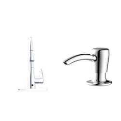Bio Bidet Flow Motion Activated Single-Handle Pull-Down Sprayer Kitchen Faucet with Soap Dispenser, Chrome.
