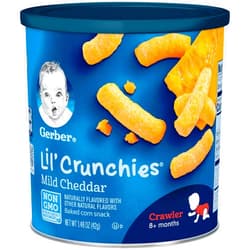 Gerber Graduates Gerber Lil' Crunchies Mild Cheddar, 1.48 Ounce Canisters (Pack of 6)