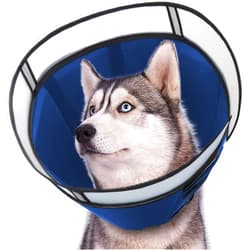 INKZOO Dog Cone Collar for After Surgery, Soft Pet Recovery Collar for Dogs and Cats, Adjustable Cone Collar Protective Collar for Large Medium Small Dogs Wound Healing (Blue, X-Large)