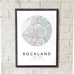 MG Global Modern Print of Rockland New York NY | 11x17 12x18 16x24 24x36 Minimal Hometown Unframed Poster | Minimalism City Wall Art for Gift | Minimalsit Home Office Decor