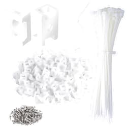 XHF 100 Pcs Cable Zip Tie Saddle Type Mounts Base with 100 Pcs 8
