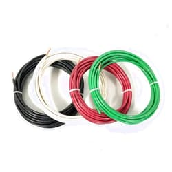 ACDC WIRE AND SUPPLY 100' EA THHN THWN-2 MTW 14 AWG Gauge - Black - White - Red - Green - Ground Hook Up Copper Stranded Building Hook Up Wire, THHN-14-4C-100