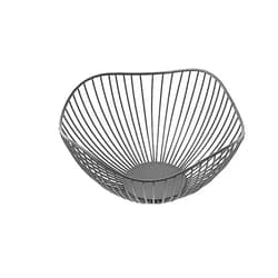 Qiuqiu YQWY Metal Wire Fruit Basket, Countertop​ Fruit Bowl Decorate Fruit Basket​ Bread Snack Vegetable Storage Basket for Living Room, Kitchen, Pantry-Black