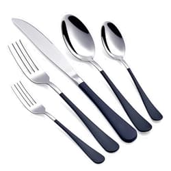 Onlycooker Black Silverware Set 20 Piece 18/0 Stainless Steel Flatware Black Handle Cutlery Set Service for 4 Black Forks Spoons and Knives Set unique silverware set Mirror Finish Dishwasher Safe