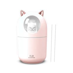 Dgffan Portable 300ml Mini Cool Mist Humidifier With Night Light, USB Auto Shut-Off, Ultra-Quiet, 2 Spray Modes for Home Office Travel (Pink)