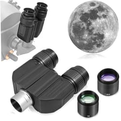 A ALSTAR Alstar Stereo Binocular Viewer for Telescopes with 1.85x & 3X Barlow & Two 32mm Eyepieces - Nearly 3D Viewing Experience, Reduces Eye Fatigue, Fits Most 1.25 Inch Newtonian, Refractor, SCT Telescopes