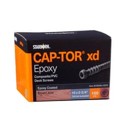 Starborn Industries CXD34L10275 2.75 in. Deckfast Cap-Tor XD Epoxy Coated Capstock & Composite Screws44; Brown - Pack of 100