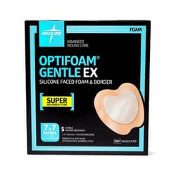 Medline Optifoam Gentle EX Bordered Foam Adhesive Dressing, 7