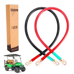 10L0L 4 AWG 25-Inch Battery Cables Set for Golf Cart, 2ft Power Battery Inverter Cable Wire, 4 Gauge x 2ft