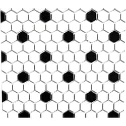 Squarefeet Depot Retro Hexagon Porcelain Mosaic Floor and Wall Tile, 10.25