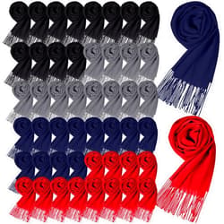 IMEDGOG 48 Pcs Bulk Cashmere Scarves - Soft Shawls & Wraps with Tassel Edge, 13.8x78.8in | Ideal Wedding Bridesmaid Gifts