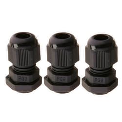 YXQ 3Pcs PG9 Cable Gland Joints Gasket for 4-8mm Wire Adjustable Lock Nut Waterproof Connector Plastic Black