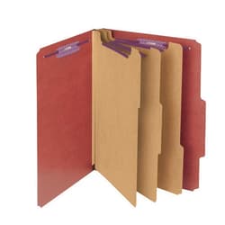 Smead Pressboard Classification File Folder with SafeSHIELD Fasteners, 3 Dividers, 3
