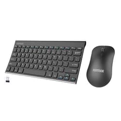 Arteck 2.4G Wireless Keyboard and Mouse Combo Ultra Compact Slim Stainless Full Size Keyboard and Ergonomic Mouse for Computer/Desktop/PC/Laptop and Windows 10/8/7 Build in Rechargeable Battery