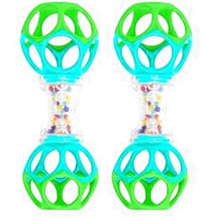 Bright Starts Oball Shaker Rattle Toy, Ages Newborn + (Pack of 2)