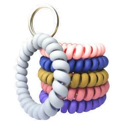 JUNAHAA 6-Piece Multicolor Stretchable Keychain Wristlet - Flexible Spiral Wrist Coil for Sauna, Gym, Pool, Outdoor Sports