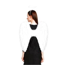 Loieryk Angel Wings and Halo for Adult Feather Angel Wings Costume for Women Kids Girls Halloween Cosplay