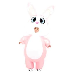 Spooktacular Creations Kids Bunny Halloween Inflatable Costume, Pink Full Body Bunny Air Blow-up Deluxe Costume for Halloween Cosplay Dress Up Parties(3ft11” - 4ft7”)