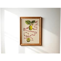 Custom Vintage Limes Still LifePrint, Botanical Wall Art, Cottage Core Decor Rustic Fine Art Print