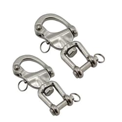 NRC&XRC Pair Jaw Swivel Snap Shackle 316 Stainless Steel for Sailboat Spinnaker Halyard &Diving