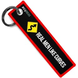 KEYTAILS Keychains, Premium Quality Key Tag for Motorcycle, Car, Scooter, ATV, UTV [Real Men Like Curves]