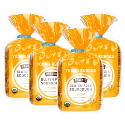 Young Kobras Organic, Gluten-Free Original Sourdough Bread 22oz (4-pack) - Allergen Friendly, Vegan, Gum-Free, Simple Ingredients & Made Fresh to Order