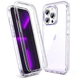 ULAK Compatible with iPhone 13 Pro Max Case Clear Glitter, Heavy Duty Dual Layer Shockproof Protection Women Girls Transparent Protective Phone Cover for iPhone 13 Pro Max 6.7 inch, Purple