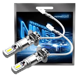 NINEO H3 LED Fog Light Bulbs - CSP Chips 6500K 800LM Cool White Extremely Bright - Pack of 2