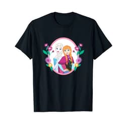 Disney Princess Frozen Elsa and Anna Easter Spring Flowers T-Shirt