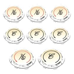 Gosknor 8pcs Faucet Index Buttons, 1.34 Inch Diameter Hot and Cold Bathroom Sink Shower Knobs Handle Sign Stickers Replacement Parts Caps Accessories Compatible with Delta/LDR/Delex Double Handle Faucet