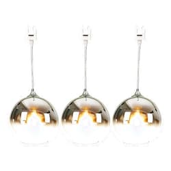 SKIVTGLAMP Dimmable Chrome Glass Pendant Light Globe Juno-Type Track Light 0.66 ft Cord Modern Vintage Farmhouse Gradient Finished E26 Socket Decorate for Instant Kitchen Island,Customizable