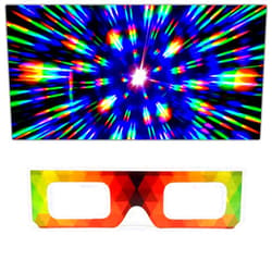 GloFX Paper Cardboard Diffraction Glasses – Geometric Rainbow (10 Pack)