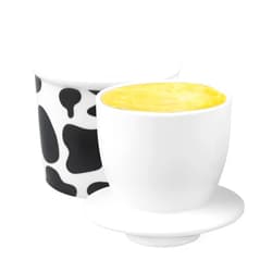 ISTOOLL Butter Crock,Porcelain French Butter Dish Keeper with Lid,Butter Dish Keeper for Spreadable Butter Cow Pattern, Black & White