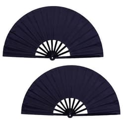 DYMSUP 2 Pcs Black Large Folding Hand Fan Foldable, Big Loud Clack Fan Vintage Festival Chinese for Men Women Dance Bridgerton Tea Party Decorations