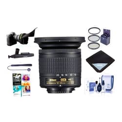 Nikon AF-P DX NIKKOR 10-20mm f/4.5-5.6G IF VR ZoomLens - Bundle with 72mm Filter Kit, Lens Wrap 15x15, Flex Lens Shade, Cleaning Kit, Capleash II,Lenspen Cleaner, Software Package