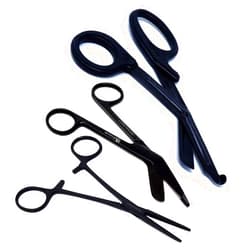 A2Z SCILAB Set of 3 pcs Fluoride Black Coated Trauma Paramedic EMT Shears with Bandage Scissors 5.5