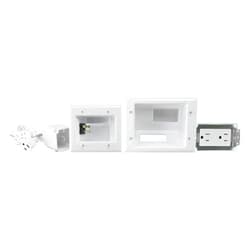 DATA COMM 45-0024-WH Recessed Pro-Power Kit with Duplex Receptacle and Straight Blade Inlet, White