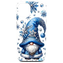 Blue Winter Gnome Accessories For Women Snowflakes Blue Winter Gnome For Mom Cute Aesthetic Snowflake Patterns Case for iPhone 13