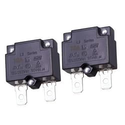 ZOOKOTO 2Pcs 10A Automatic Thermal Circuit Breaker Thermal Overload Protector 10Amp L2 Series 125-250V AC 50V DC Automatic Reset Relay Fuse Thermal Switch Circuit Breaker Current Overload Protector