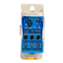 Qalvona Din Rail Terminal Block Distribution Box, Electric Wire Connector, Universal Power Junction Box with Transparent Cover and Flame - Retardant Shell - High Temperature, E