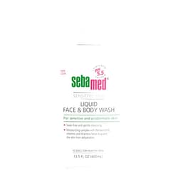 Sebamed Paraben-Free Liquid Face and Body Wash with Pump pH 5.5 Dermatologist Recommended Mild Hydrating Cleanser for Sensitive Skin 13.5 Fluid Ounces (400 Milliliters)