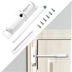 HoneSecur Safety Spring Door Closers, Adjustable Closing Door Hinge, Automatic Stopper Fire Rated, to Convert Hinged Doors to Self Closing Doors - White